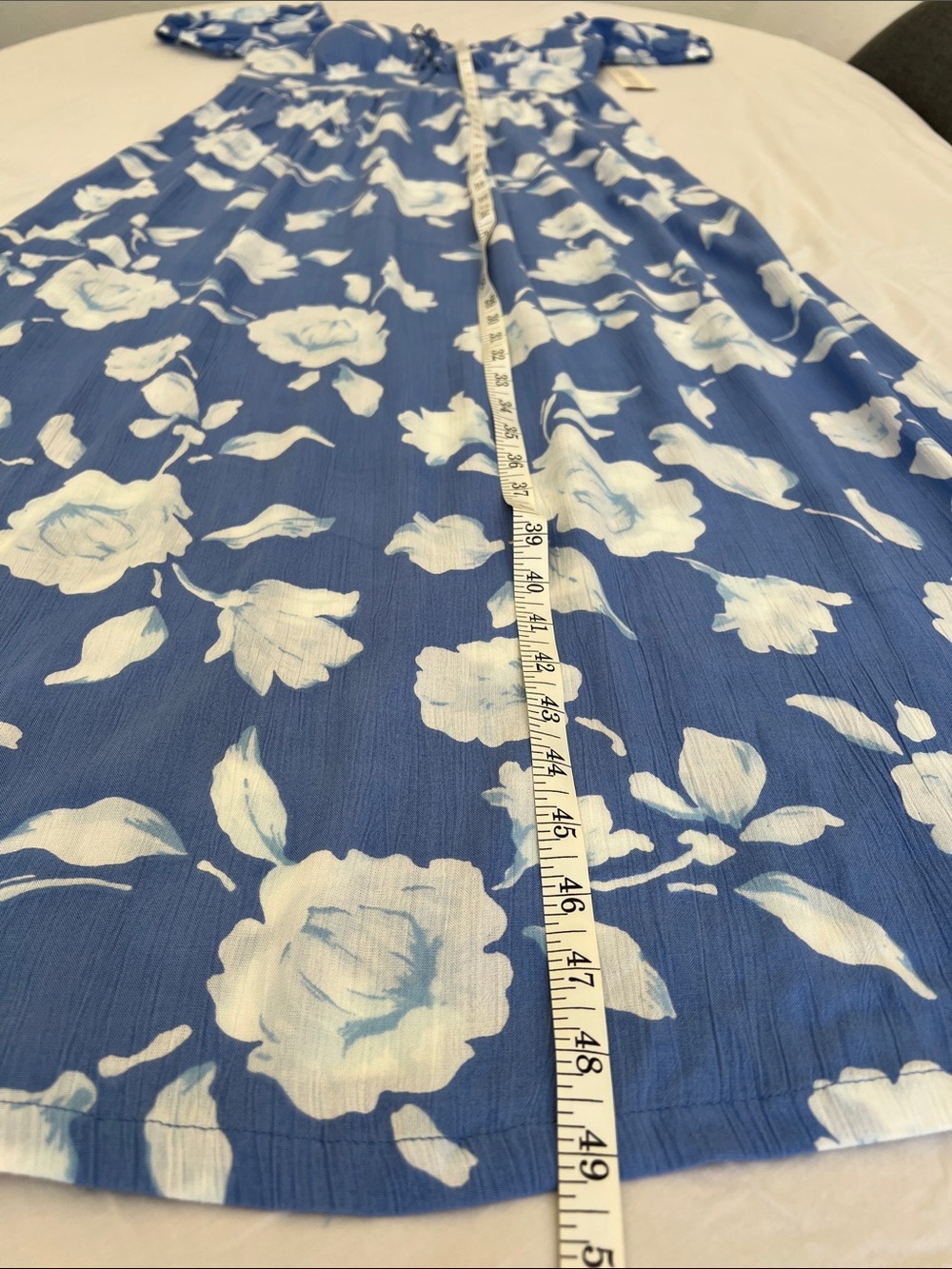 Derek Heart Blue and White Floral Maxi Dress - Picture 7 of 8